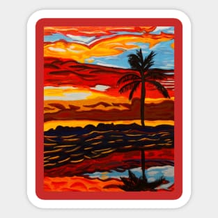 Sunset Palms By Scott Hulderson Sticker